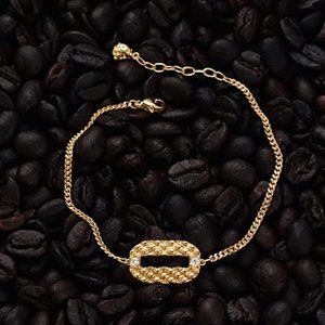 Gold Tiny Beaded Bracelet 14K Gold Plated Chain Bracelets for Women Dainty